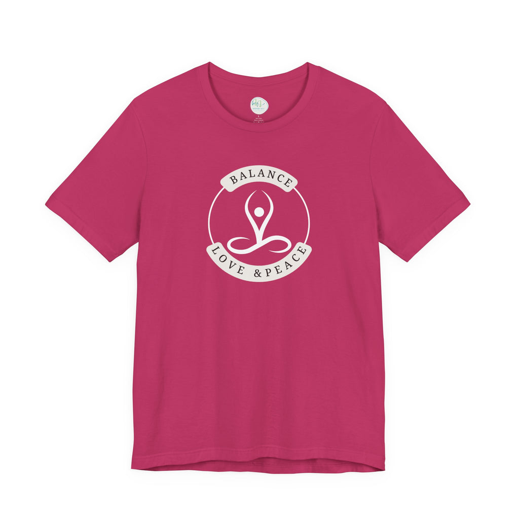Balance Love & Peace Yoga T‑Shirt — Mindful Meditation Tee