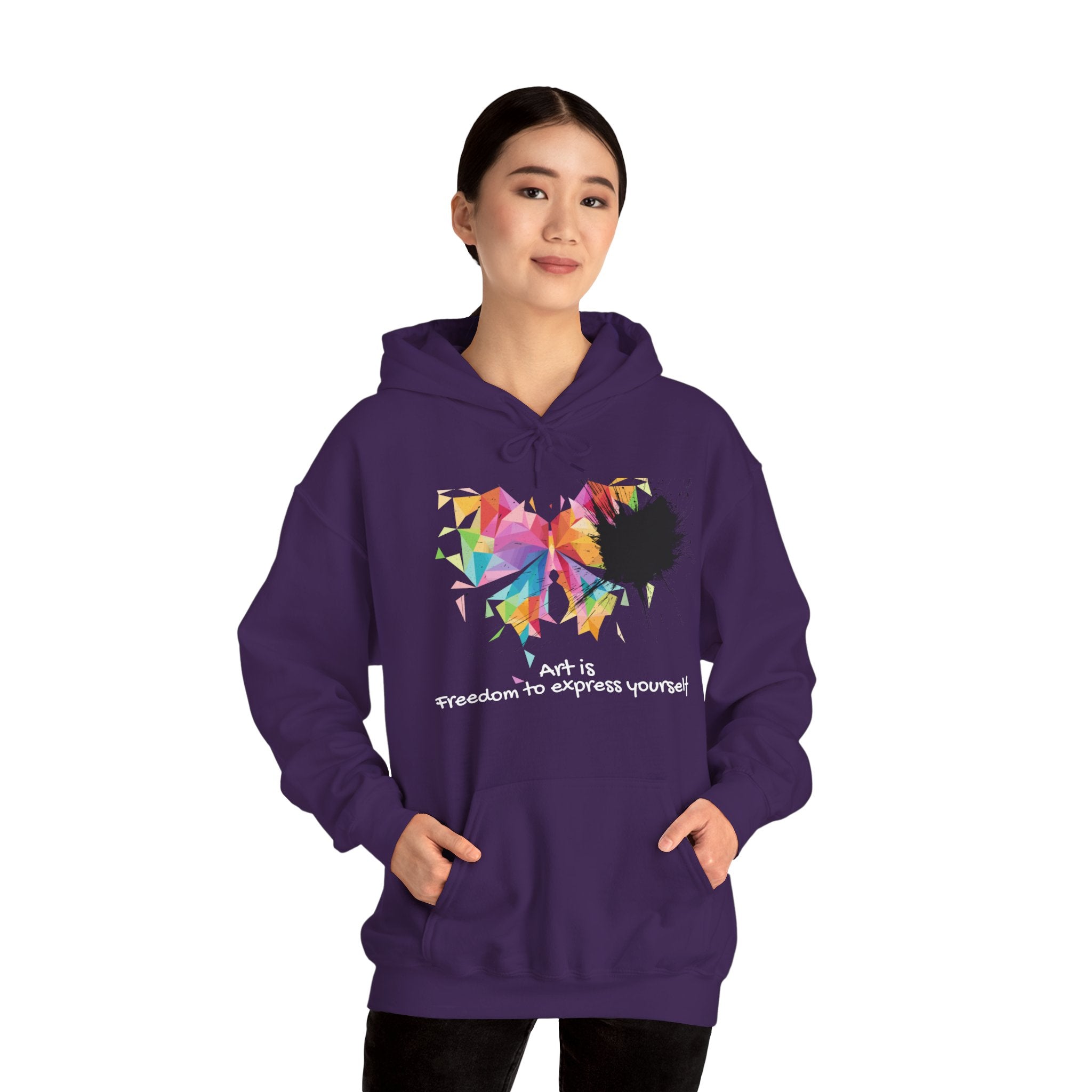 Butterfly Art Hoodie — "Art is freedom to express yourself"