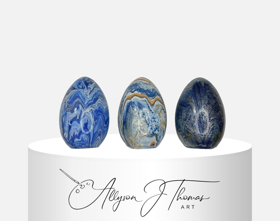 Fluid Art Wooden Egg— Hand-Crafted Originals by Allyson J. Thomas
